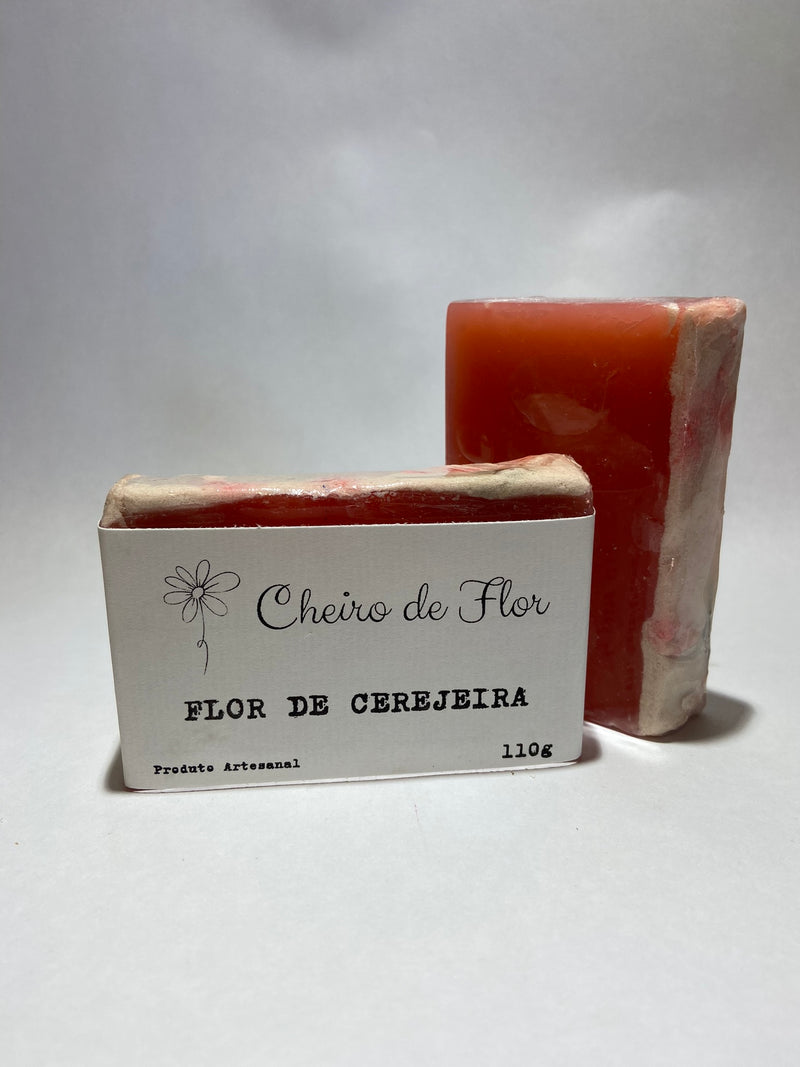 Sabonete Artesanal em Barra - Flor de Cerejeira - Cheiro de Flor