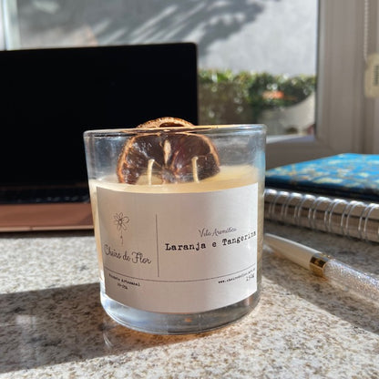 Scented Candle - Orange and Tangerine - Flower Scent 