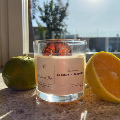 Scented Candle - Orange and Tangerine - Flower Scent 